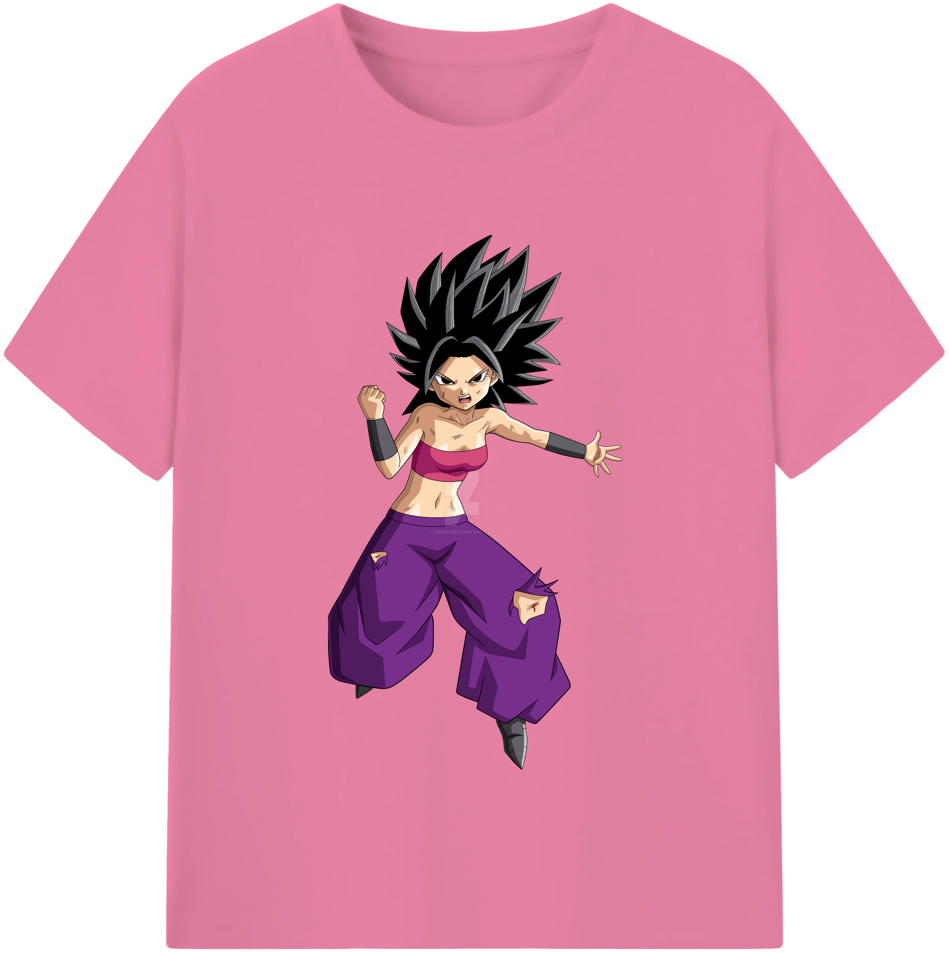 （画像用） ドラゴンボール カリフラ DRAGON BALL Caulifla 綿100％半袖Tシャツ（フロントプリント）